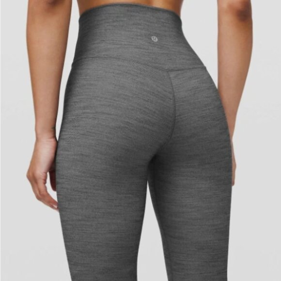 Lululemon Align Pant II Mini Heathered Herringbone Sz 4 Grey 25" W5CFGS Hi Waist - Picture 1 of 15
